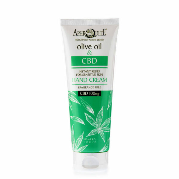 Aphrodite Instant Relief Hand Cream with Olive Oil & CBD (100mg) - Image 3