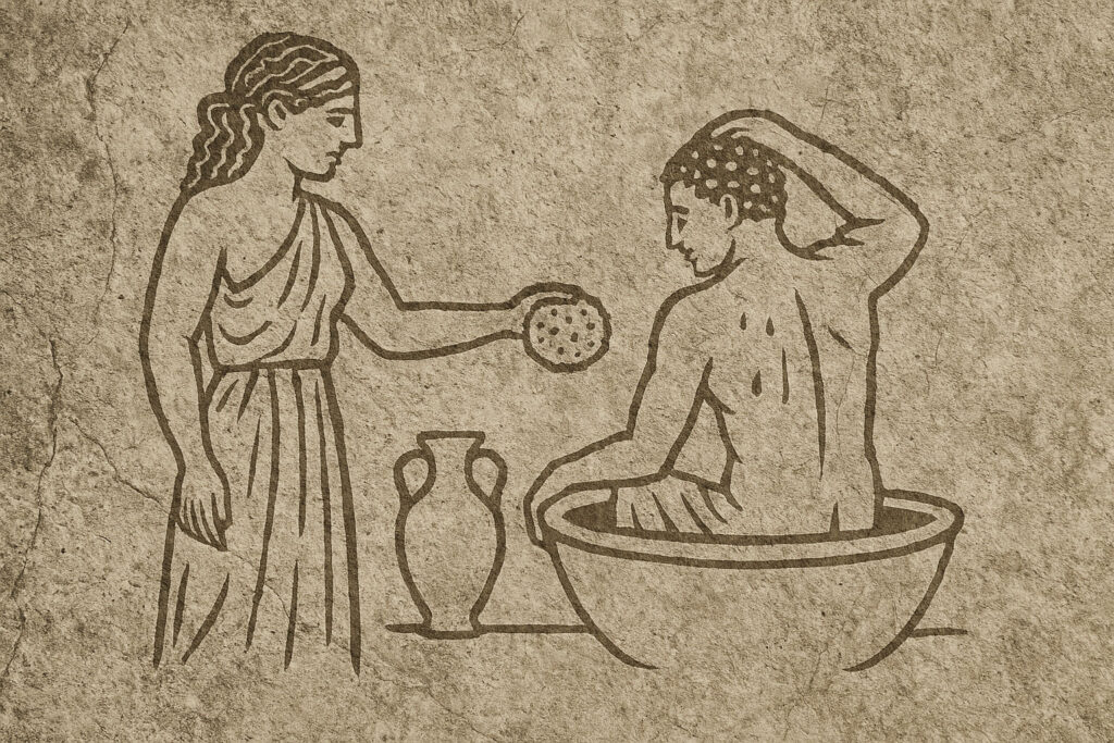 Minoan Civilization using harvested natural sea sponges