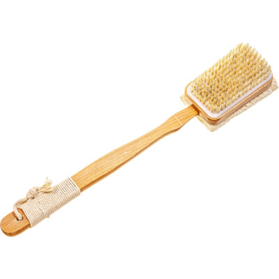 Dual Head Bath Brush with Loofah and Bristles