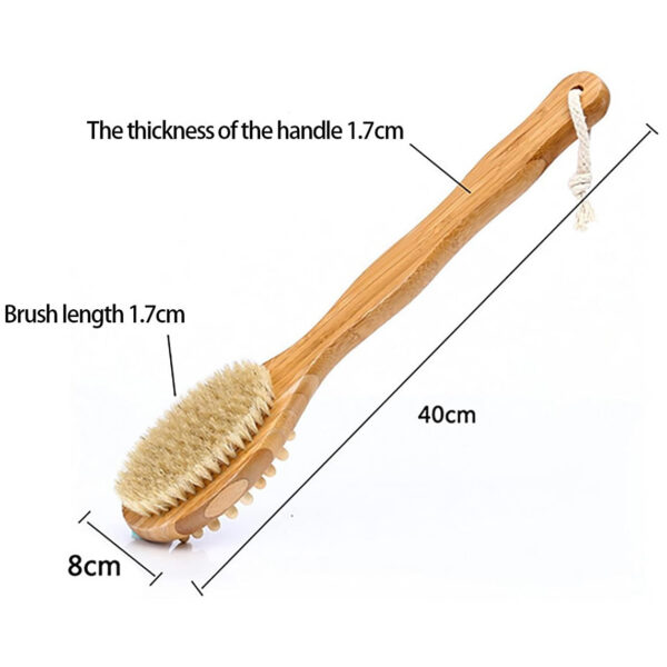 Bamboo Dual Head Bath Brush and Massager