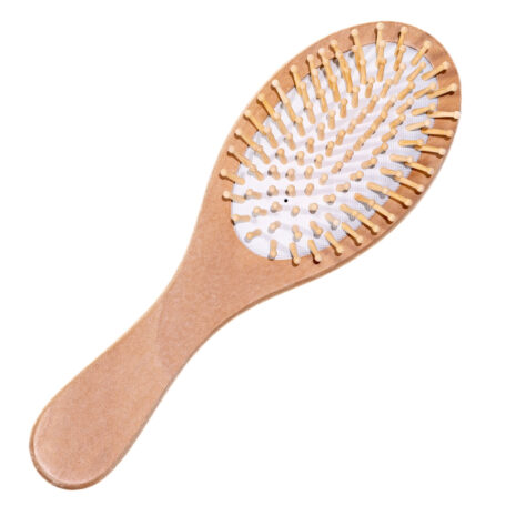 oval wood natural hair brush large