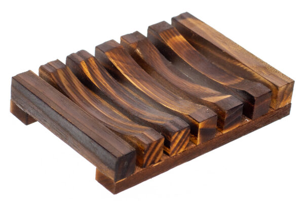 Bamboo Slatted Soap Dish - Dark