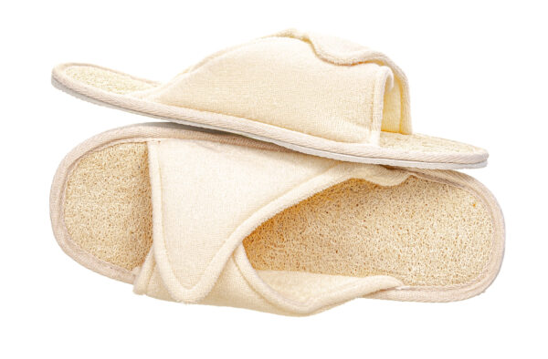 Loofah Bath & Spa Slippers - Velcro adjustable - Image 2